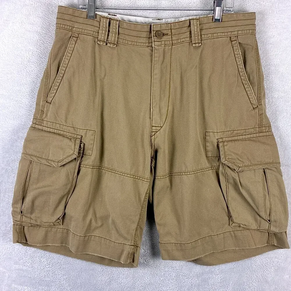 Polo Ralph Lauren Cargo Shorts Men 35 (36) Brown Baggy Preppy Military Y2K